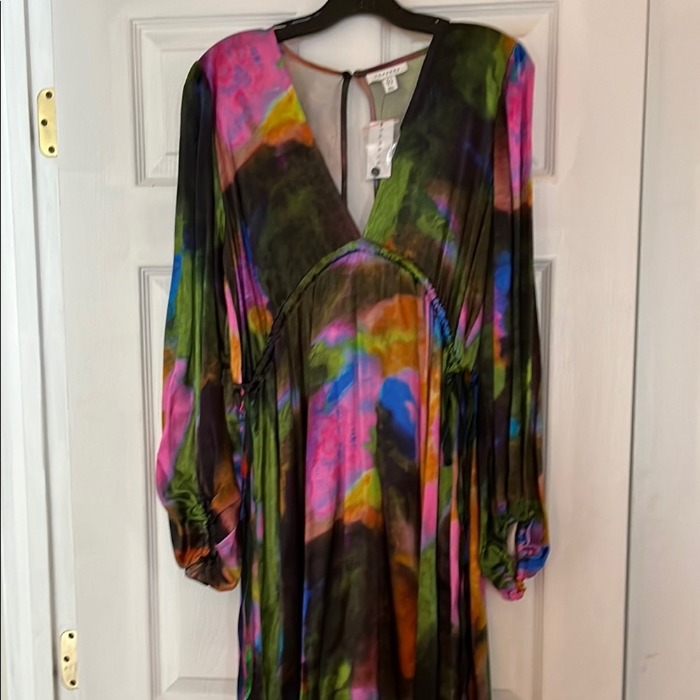 Topshop satin watercolor Dress